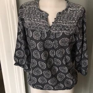 2 for $20! Izod S Grey Tribal Print Top